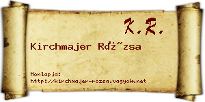 Kirchmajer Rózsa névjegykártya
